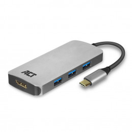 ACT AC7024 keskitin USB 3.2 Gen 1 (3.1 Gen 1) Type-C 5000 Mbit s Harmaa