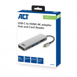 ACT AC7023 USB grafiikka-adapteri 4096 x 2160 pikseliä Harmaa