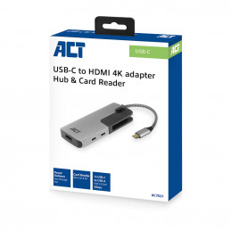 ACT AC7021 USB grafiikka-adapteri 4096 x 2160 pikseliä Harmaa