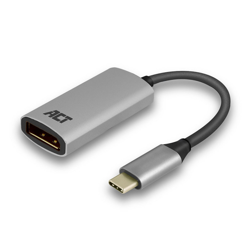 ACT AC7030 videokaapeli-adapteri 0,15 m USB Type-C DisplayPort Harmaa
