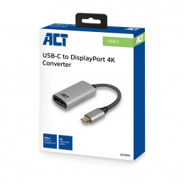 ACT AC7030 videokaapeli-adapteri 0,15 m USB Type-C DisplayPort Harmaa