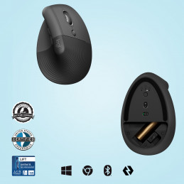 Logitech Lift hiiri Oikeakätinen RF Wireless + Bluetooth Optinen 4000 DPI