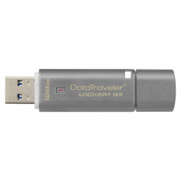 Kingston Technology DataTraveler Locker+ G3 USB-muisti 128 GB USB A-tyyppi 3.2 Gen 1 (3.1 Gen 1) Hopea