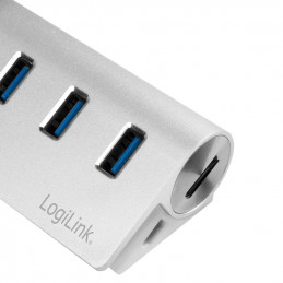 LogiLink CR0045 keskitin USB 3.2 Gen 1 (3.1 Gen 1) Type-A 5000 Mbit s Hopea