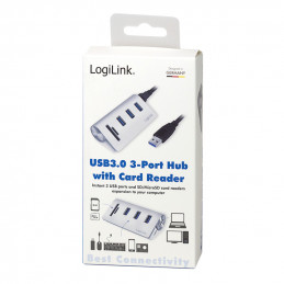 LogiLink CR0045 keskitin USB 3.2 Gen 1 (3.1 Gen 1) Type-A 5000 Mbit s Hopea