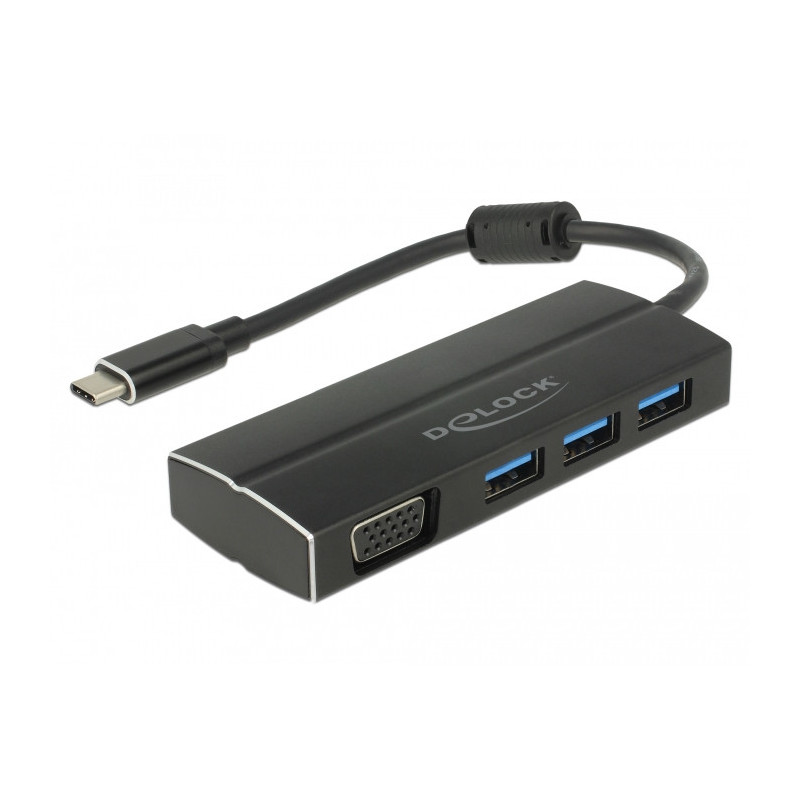 DeLOCK 63932 keskitin USB 3.2 Gen 1 (3.1 Gen 1) Type-C 5000 Mbit s Musta