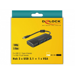 DeLOCK 63932 keskitin USB 3.2 Gen 1 (3.1 Gen 1) Type-C 5000 Mbit s Musta