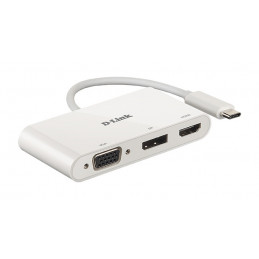 D-Link DUB-V310 kannettavien tietokoneiden telakka ja porttitoistin Langallinen USB 3.2 Gen 1 (3.1 Gen 1) Type-C Valkoinen