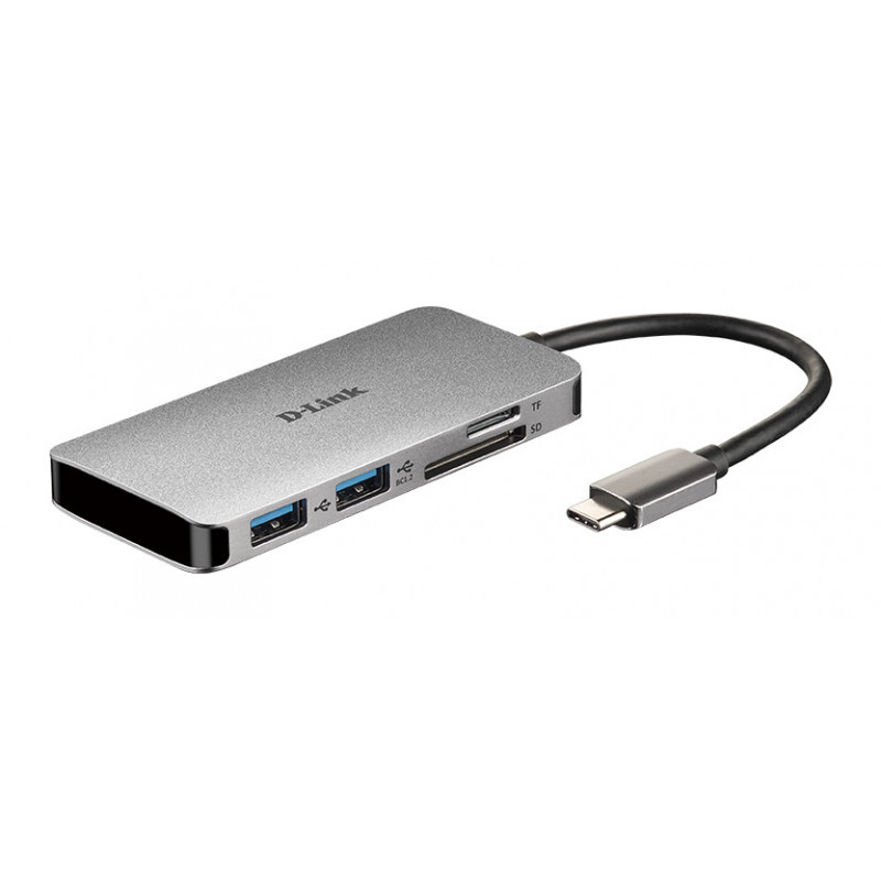 D-Link DUB-M610 kannettavien tietokoneiden telakka ja porttitoistin Langallinen USB 3.2 Gen 1 (3.1 Gen 1) Type-C Alumiini, Musta