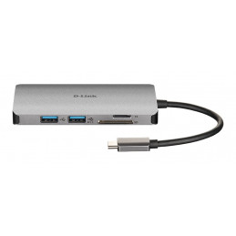 D-Link DUB-M610 kannettavien tietokoneiden telakka ja porttitoistin Langallinen USB 3.2 Gen 1 (3.1 Gen 1) Type-C Alumiini, Musta