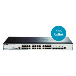 D-Link DGS-1510-28P verkkokytkin Hallittu L3 Gigabit Ethernet (10 100 1000) Power over Ethernet -tuki Musta