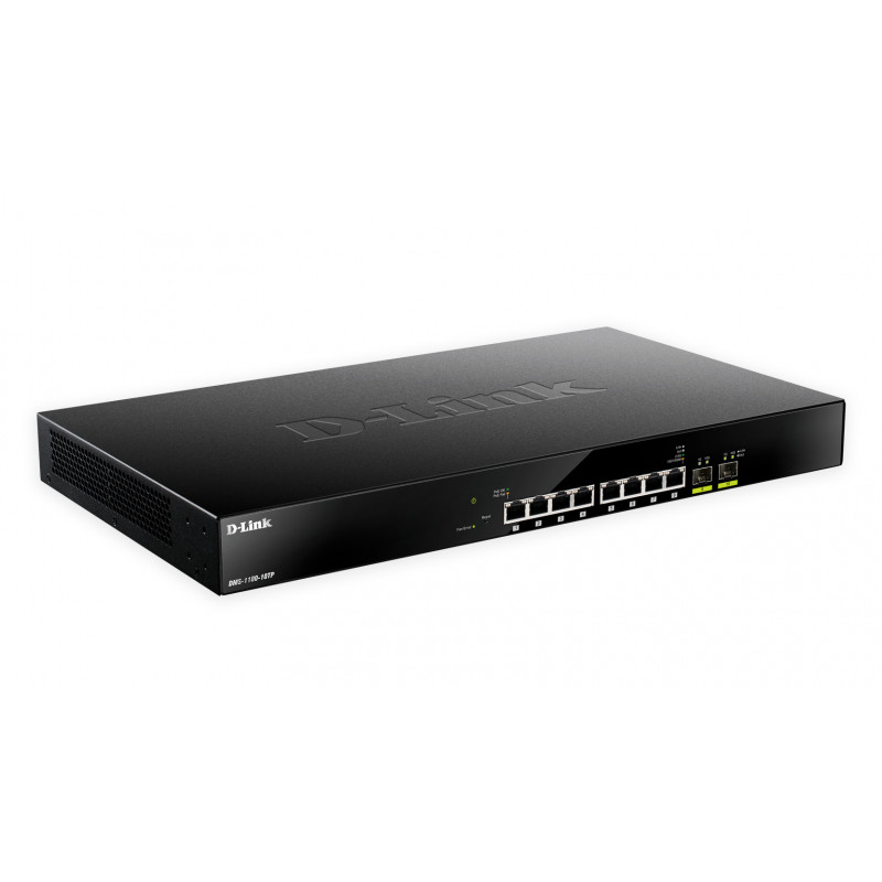 D-Link DMS-1100-10TP verkkokytkin Hallittu L2 2.5G Ethernet (100 1000 2500) Power over Ethernet -tuki 1U Musta