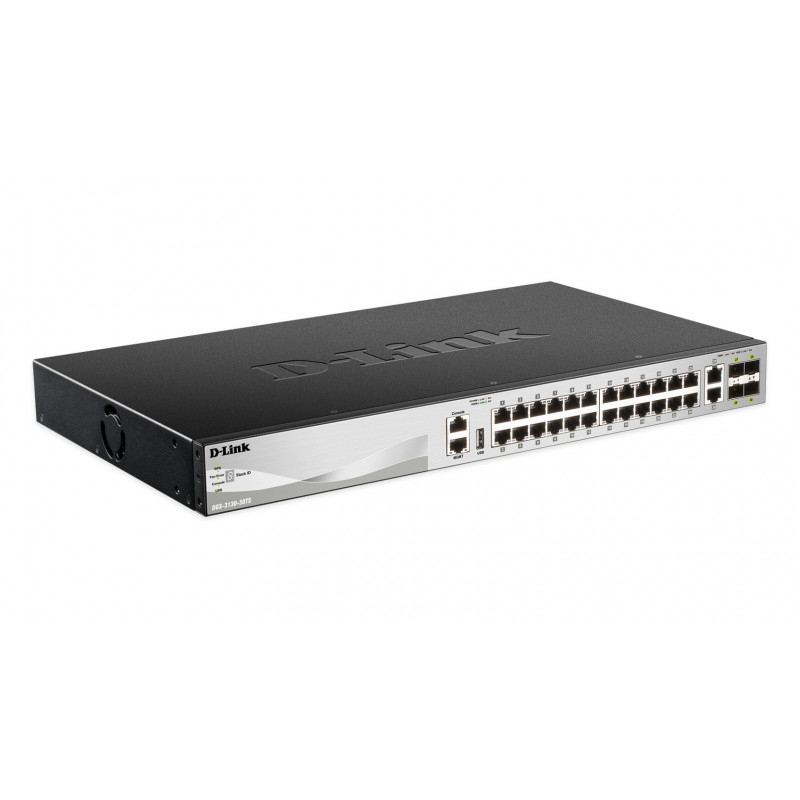 D-Link DGS-3130-30TS Hallittu L3 Gigabit Ethernet (10 100 1000) Musta, Harmaa