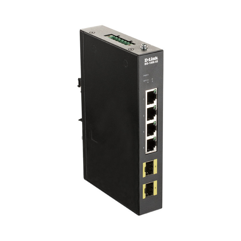 D-Link DIS-100G-6S verkkokytkin Hallitsematon Gigabit Ethernet (10 100 1000) Musta