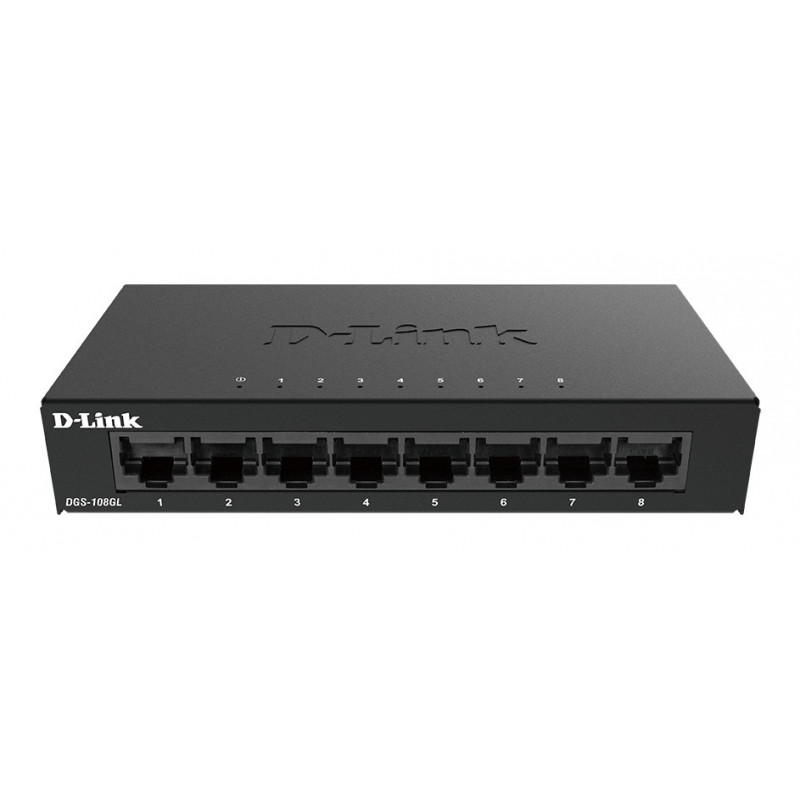 D-Link DGS-108GL Hallitsematon Gigabit Ethernet (10 100 1000) Musta