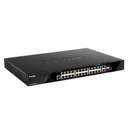 D-Link DGS-1520-28MP verkkokytkin Hallittu L3 10G Ethernet (100 1000 10000) Power over Ethernet -tuki 1U Musta