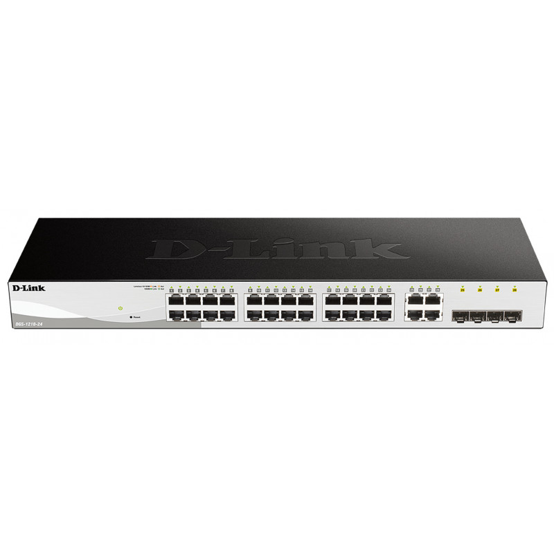 D-Link DGS-1210-24 verkkokytkin Hallittu L2 Gigabit Ethernet (10 100 1000) 1U Musta