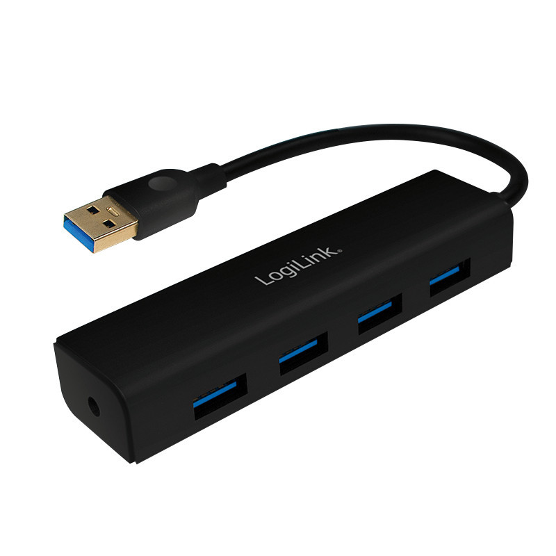 LogiLink UA0295 keskitin USB 3.2 Gen 1 (3.1 Gen 1) Type-A 5000 Mbit s Musta