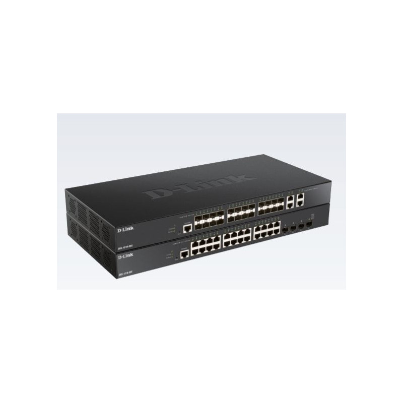 D-Link DXS-1210-28S verkkokytkin Hallittu L2 L3 10G Ethernet (100 1000 10000) 1U Musta