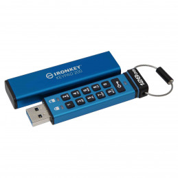 Kingston Technology IronKey Keypad 200 USB-muisti 128 GB USB A-tyyppi 3.2 Gen 1 (3.1 Gen 1) Sininen
