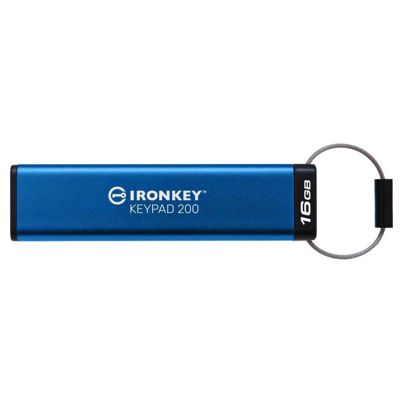 Kingston Technology IronKey Keypad 200 USB-muisti 16 GB USB A-tyyppi 3.2 Gen 1 (3.1 Gen 1) Sininen