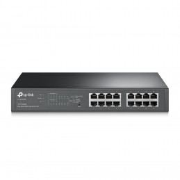 TP-LINK TL-SG1016PE Hallittu Gigabit Ethernet (10 100 1000) Power over Ethernet -tuki Musta