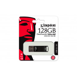 Kingston Technology DataTraveler Elite G2, 128GB USB-muisti USB A-tyyppi 3.2 Gen 1 (3.1 Gen 1) Musta