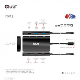 CLUB3D CSV-1598 keskitin Musta