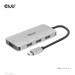 CLUB3D CSV-1547 keskitin USB 3.2 Gen 2 (3.1 Gen 2) Type-C