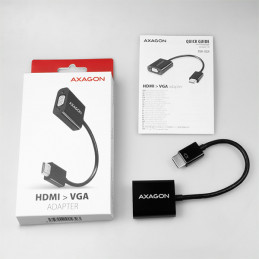 Axagon RVH-VGN videokaapeli-adapteri 0,17 m HDMI-tyyppi A (vakio) VGA (D-Sub) Musta