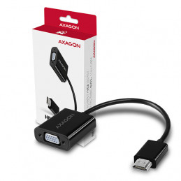 Axagon RVH-VGN videokaapeli-adapteri 0,17 m HDMI-tyyppi A (vakio) VGA (D-Sub) Musta