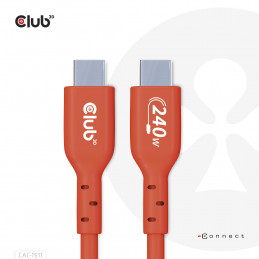 CLUB3D USB2 Type-C Bi-Directional USB-IF Certified Cable Data 480Mb, PD 240W(48V 5A) EPR M M 1m   3.23 ft