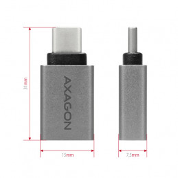 Axagon RUCM-AFA kaapelin sukupuolenvaihtaja USB type C USB type A Metallinen