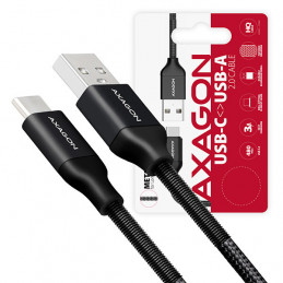Axagon BUCM-AM05SB USB-kaapeli 0,5 m USB 2.0 USB A USB C Musta