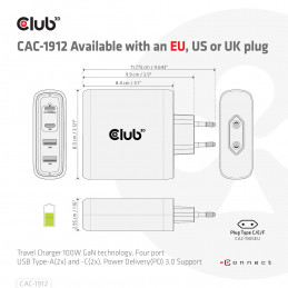 CLUB3D CAC-1912 virtalähdeyksikkö 100 W