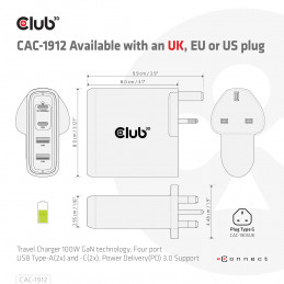 CLUB3D CAC-1912 virtalähdeyksikkö 100 W