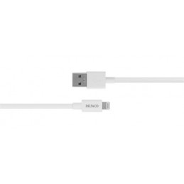 Deltaco IPLH-401 USB-kaapeli 1 m USB 2.0 USB A Lightning Valkoinen