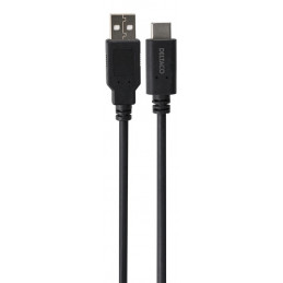 Deltaco USBC-1006-LSZH USB-kaapeli 2 m USB 2.0 USB A Musta