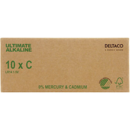 Deltaco ULTB-LR14-10P kotitalousparisto Kertakäyttöinen akku C Alkali