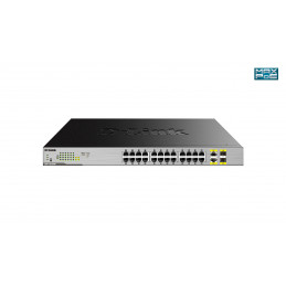 D-Link DGS-1026MP verkkokytkin Hallitsematon Gigabit Ethernet (10 100 1000) Power over Ethernet -tuki Musta, Harmaa