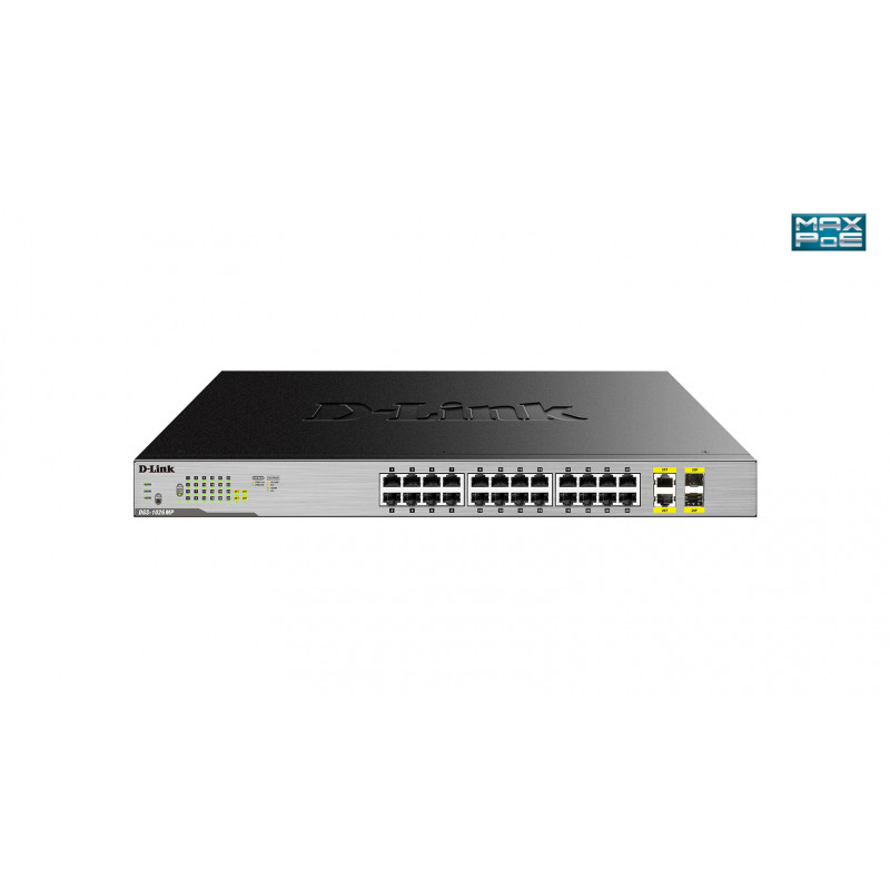 D-Link DGS-1026MP verkkokytkin Hallitsematon Gigabit Ethernet (10 100 1000) Power over Ethernet -tuki Musta, Harmaa