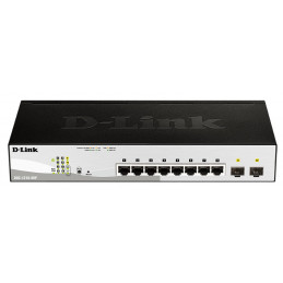 D-Link DGS-1210-08P verkkokytkin Hallittu L2 Gigabit Ethernet (10 100 1000) Power over Ethernet -tuki Musta