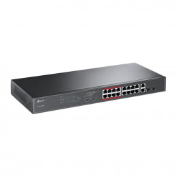 TP-LINK TL-SL1218MP Hallitsematon Gigabit Ethernet (10 100 1000) Power over Ethernet -tuki Musta