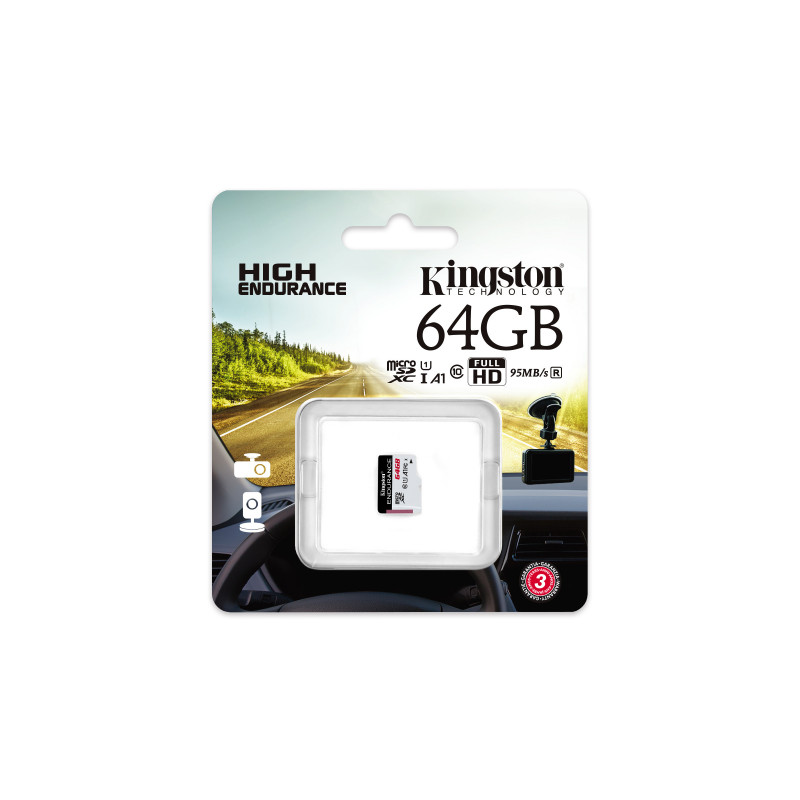 Kingston Technology High Endurance flash-muisti 64 GB MicroSD UHS-I Luokka 10