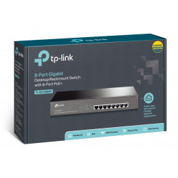 TP-LINK TL-SG1008MP Hallitsematon Gigabit Ethernet (10 100 1000) Power over Ethernet -tuki Musta