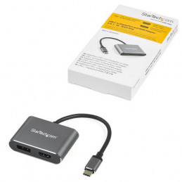 StarTech.com CDP2DPHD USB grafiikka-adapteri 3840 x 2160 pikseliä Musta, Harmaa