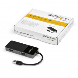 StarTech.com USB32HDVGA USB grafiikka-adapteri 3840 x 2160 pikseliä Musta, Hopea