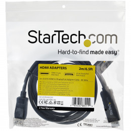 StarTech.com HD2DPMM2M videokaapeli-adapteri 2 m HDMI-tyyppi A (vakio) DisplayPort Musta