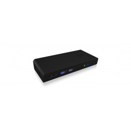 ICY BOX IB-DK2251AC Langallinen USB 3.2 Gen 2 (3.1 Gen 2) Type-A Musta