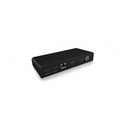 ICY BOX IB-DK2251AC Langallinen USB 3.2 Gen 2 (3.1 Gen 2) Type-A Musta